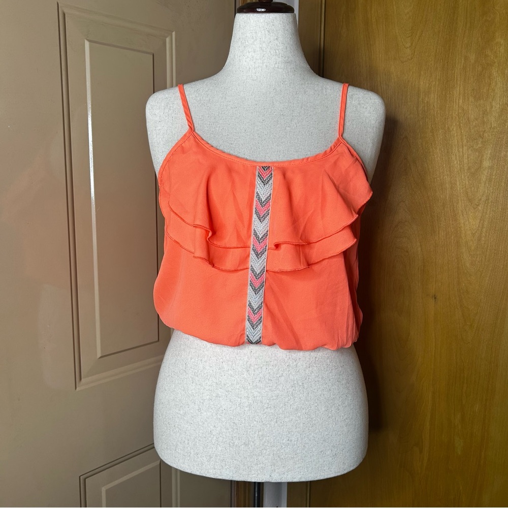 Bella D. Coral Ruffle Camisole